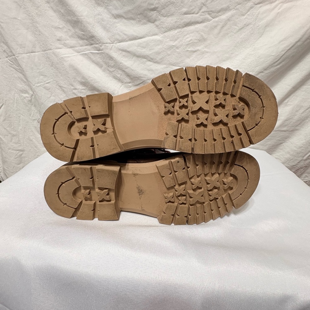 Hayleigh Lace-Up Winter Boots in a brown plaid pattern. - Picture 13 of 13